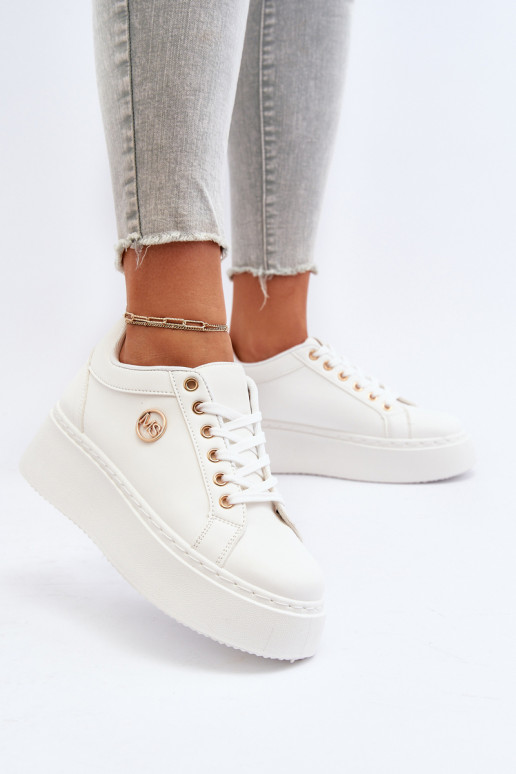  Sneakers modelio batai   su platforma baltos spalvos Telirra