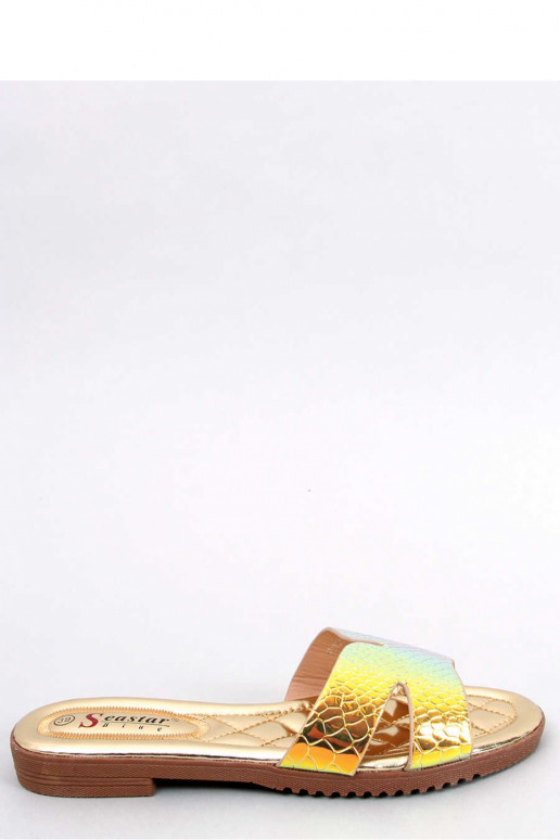 Šlepetės aukso spalvos