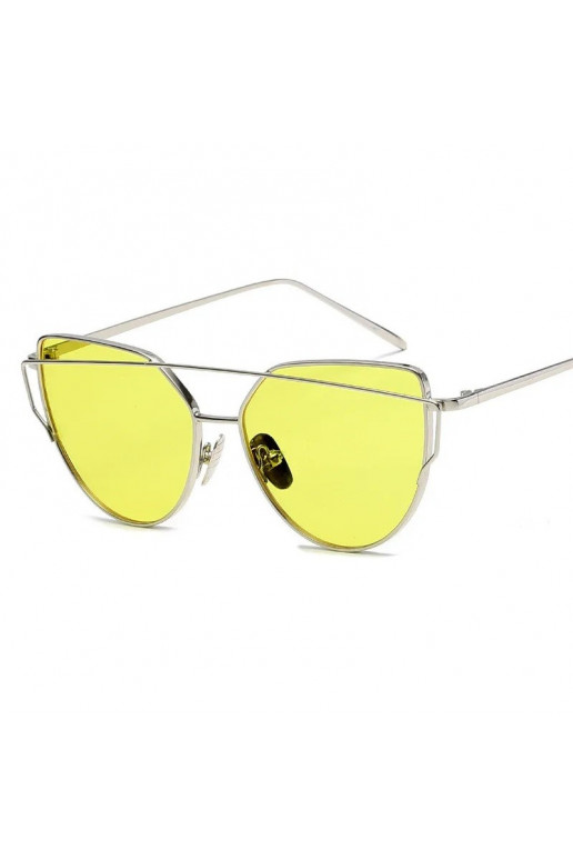 Elegantiški akiniai nuo saulės GLAM ROCK FASHION Żółte Transparentne OK21WZ17