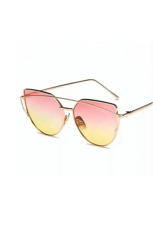 Elegantiški akiniai nuo saulės GLAM ROCK FASHION Różowo - żółte Transparentne OK21WZ28