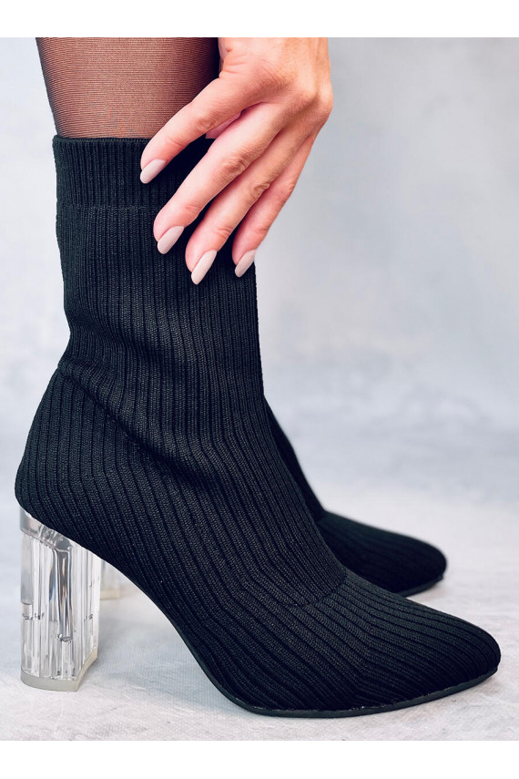 Aulinukai  na przezroczystym obcasie DESTANI BLACK