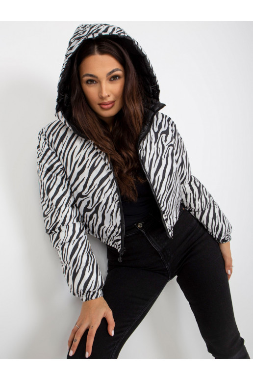 Juoda dvipusė ZEBRA dygsniuota striukė