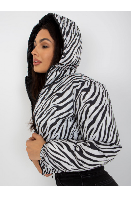 Juoda dvipusė ZEBRA dygsniuota striukė