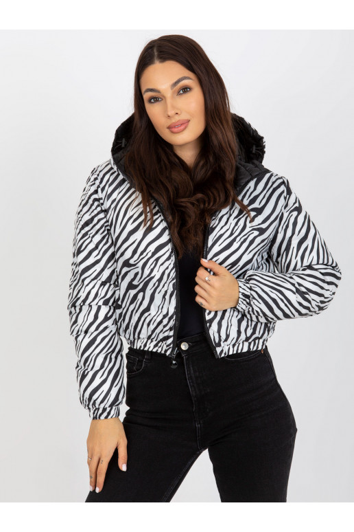 Juoda dvipusė ZEBRA dygsniuota striukė