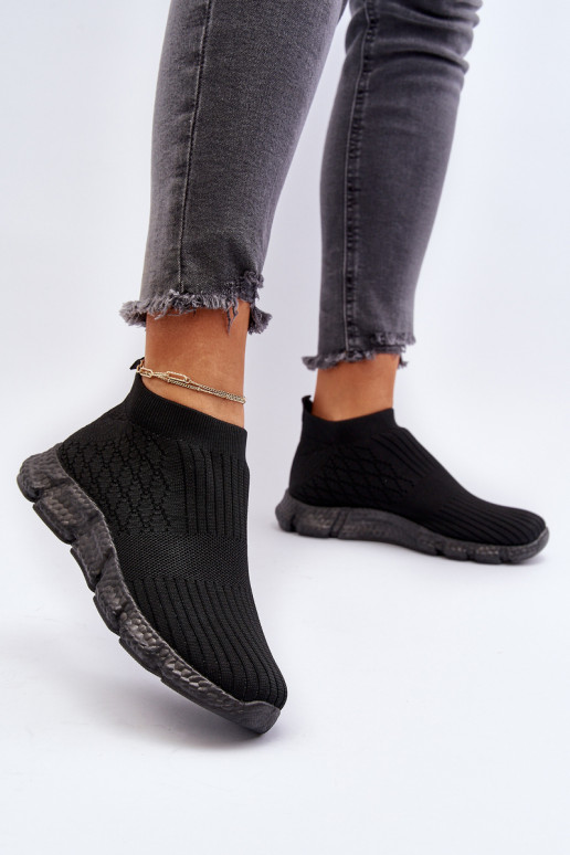   su kojinės tipo auliuku sportiniai bateliai Įsispiriamo modelio juodos spalvos Liraelia