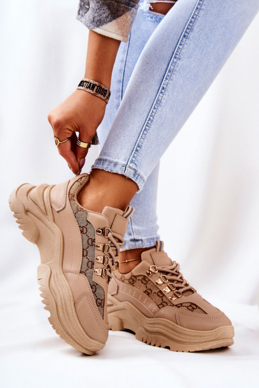 Sportinio stiliaus batai su platforma smėlio spalvos Flynn