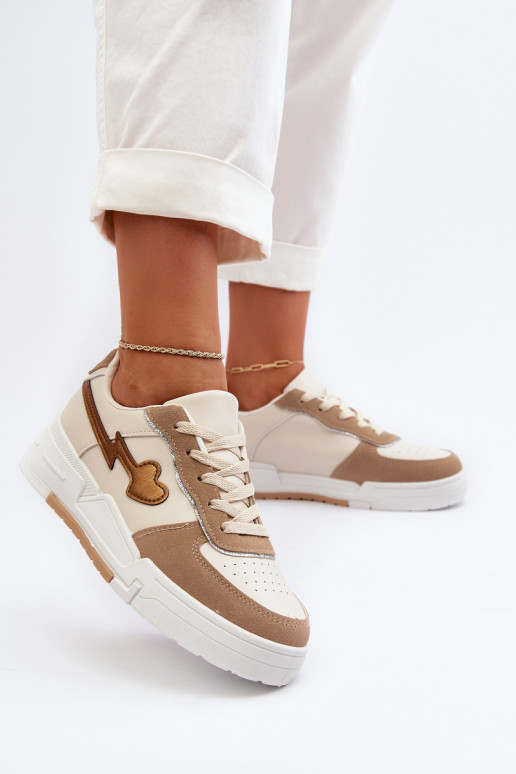 Sneakers modelio batai   su platforma smėlio spalvos Zeparine