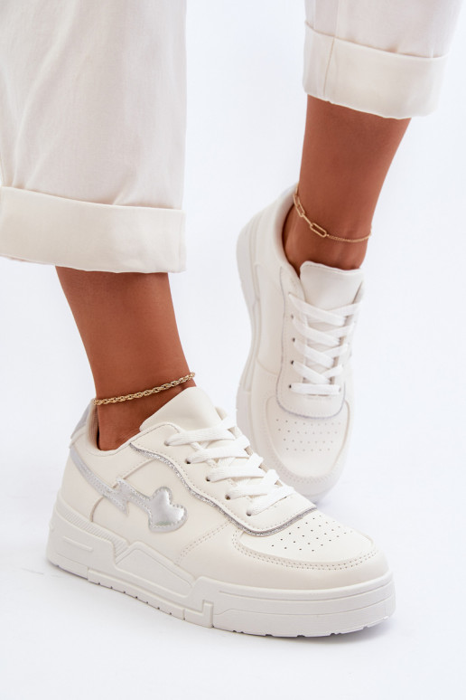 Sneakers modelio batai   su platforma baltos spalvos Zeparine