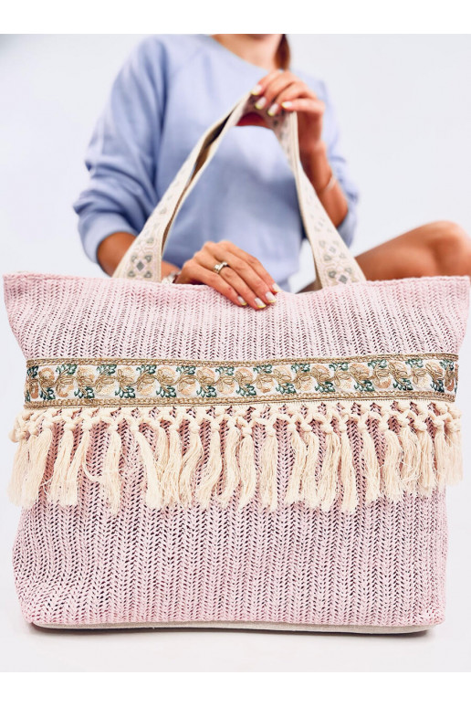 Rankinė/krepšys plażowa su kutais MOLLIE rožinės spalvos