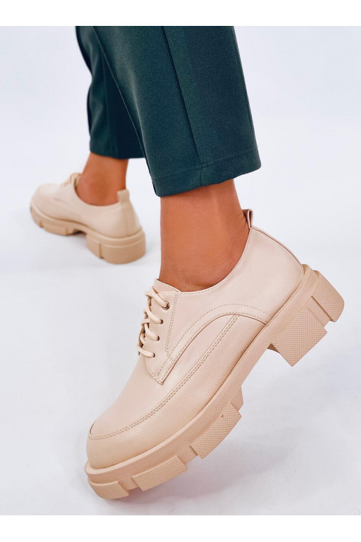 Mokasinai paaukštintu padu UNNA BEIGE