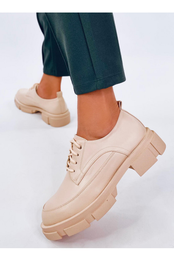 Mokasinai paaukštintu padu UNNA BEIGE