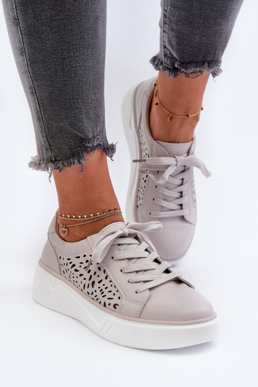 su aužūro elementais Sneakers modelio batai   su platforma   pilkos spalvos Peilaeno