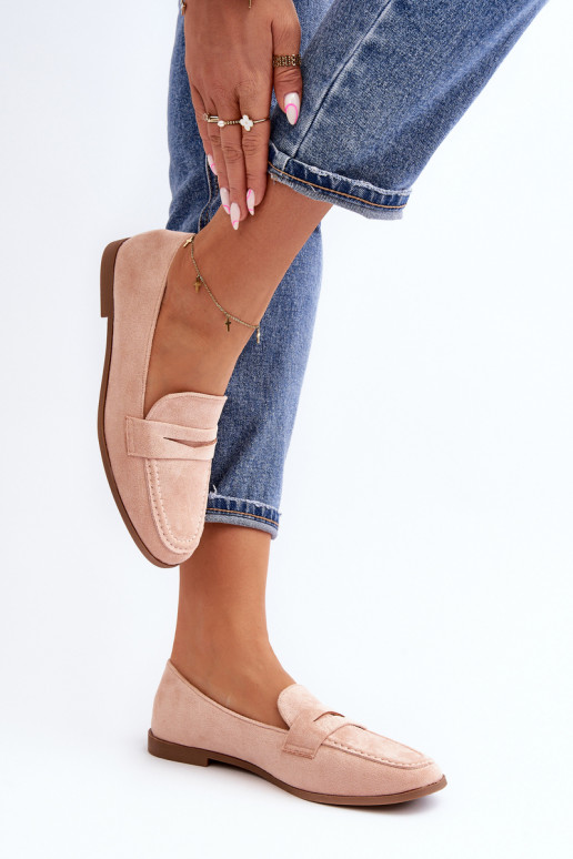   Klasikinio modelio Mokasinai rožinės spalvos Olevin