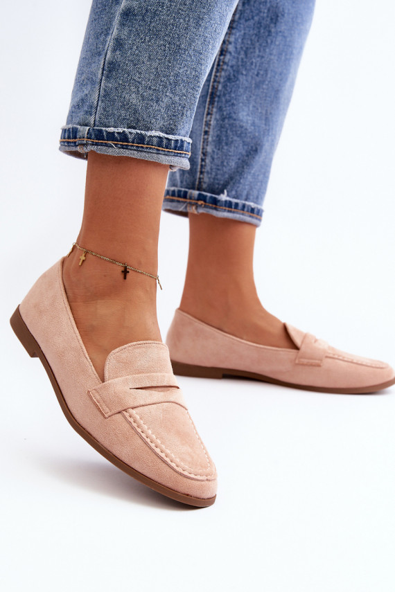   Klasikinio modelio Mokasinai rožinės spalvos Olevin