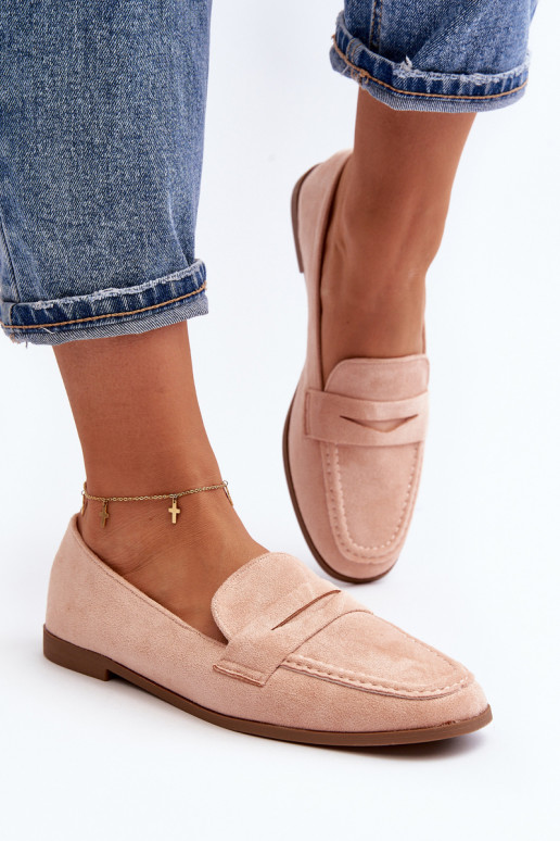   Klasikinio modelio Mokasinai rožinės spalvos Olevin