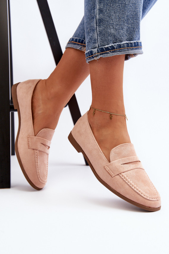   Klasikinio modelio Mokasinai rožinės spalvos Olevin