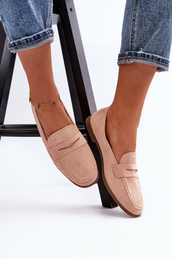   Klasikinio modelio Mokasinai rožinės spalvos Olevin