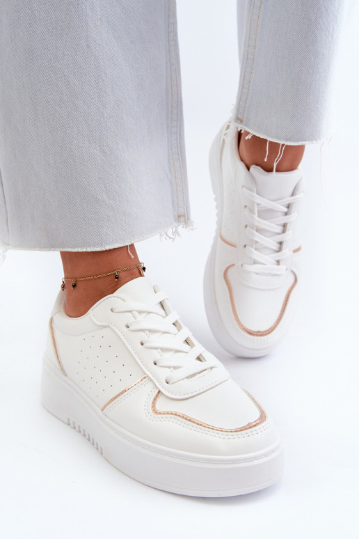   Sneakers modelio batai su platforma baltos spalvos Tessama
