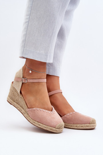 Zomšinės basutės espadrilės   rožinės spalvos Raylin 2
