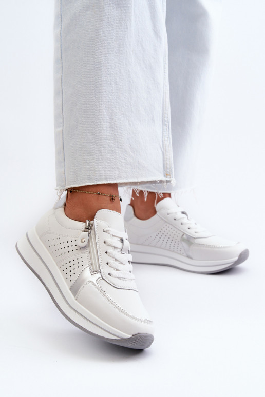     Sneakers modelio batai su platforma baltos spalvos Ligustra