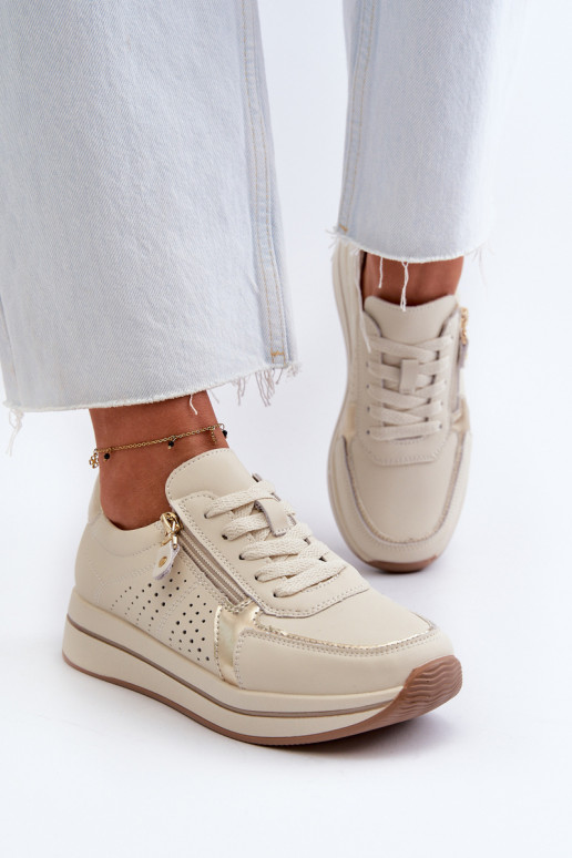     Sneakers modelio batai su platforma smėlio spalvos Ligustra
