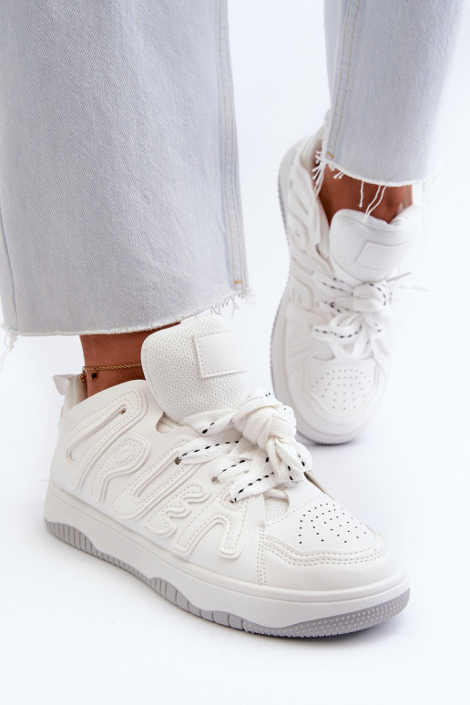 Sneakers modelio batai   iš eko odos baltos spalvos Berilla
