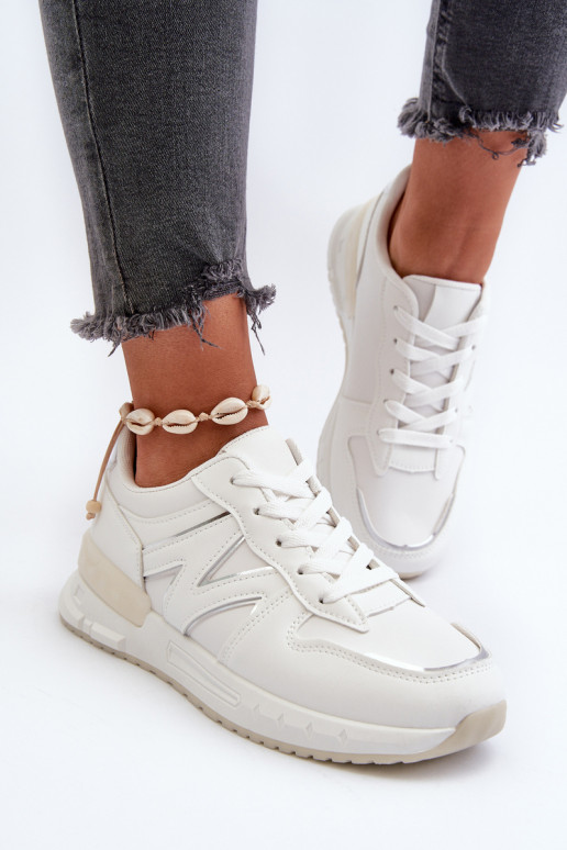 Sneakers modelio batai   iš eko odos baltos spalvos Kaimans