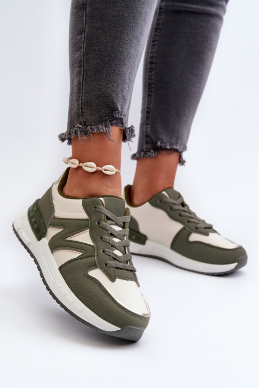 Sneakers modelio batai   iš eko odos žalios spalvos Kaimans