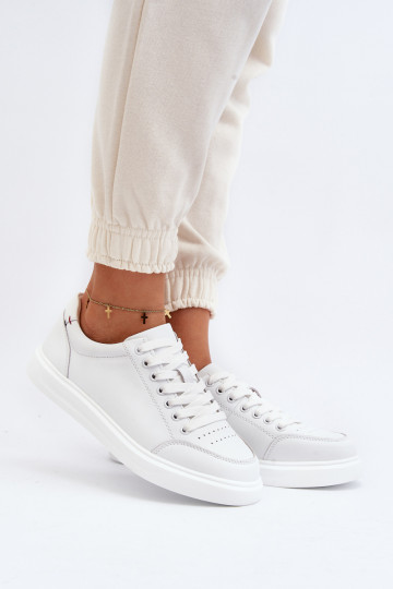 Sneakers modelio batai natūralios odos baltos spalvos Dimpna 2