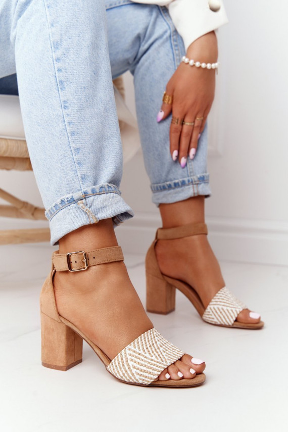 basutės  su kulniukais šviesiai rudos spalvos Honeymoon