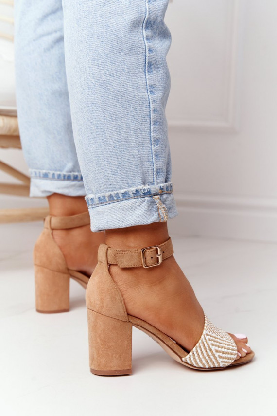 basutės  su kulniukais šviesiai rudos spalvos Honeymoon