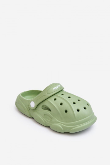 Vaikiškos Crocs tipo šlepetės žalios spalvos Cloudy 2