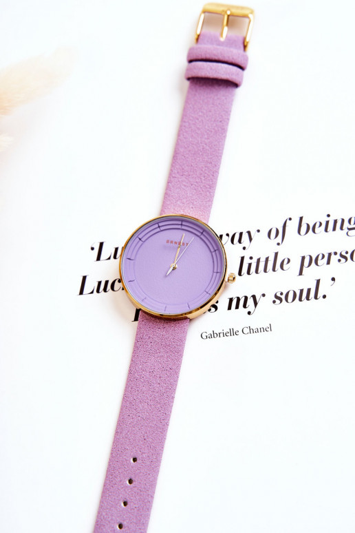 Moteriškas laikrodis be nikelio Ernest violetinės spalvos