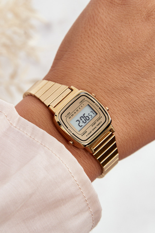 Moteriškas laikrodis  Retro  Ernest E54101 aukso spalvos