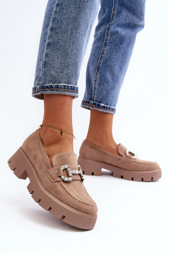   Mokasinai su ornamentais smėlio spalvos Ellise