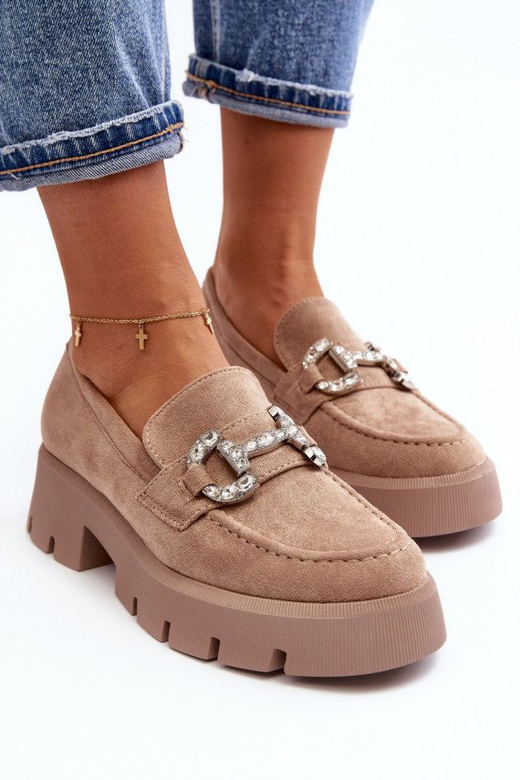   Mokasinai su ornamentais smėlio spalvos Ellise