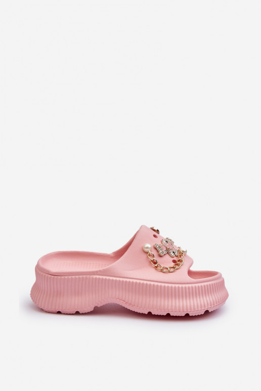 Lengvos šlepetės su gražiomis detalėmis rožinės spalvos Afariana