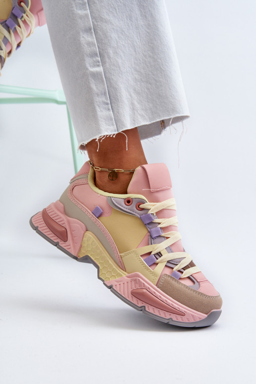 Snekersy   su masyviu padu rožinės-geltonos spalvos Peonema