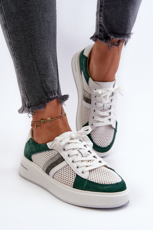 Sneakers modelio batai     D&A LR110 žalios-baltos spalvos