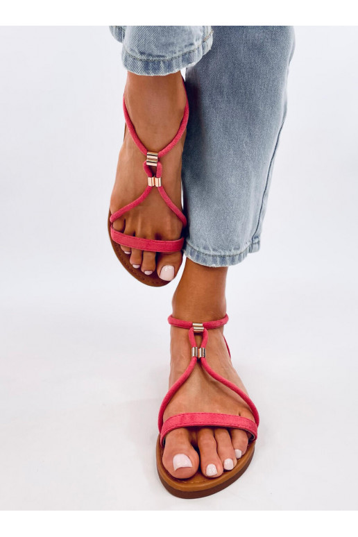 Moteriški sandalai/basutės iš zomšos LEEHOM RED