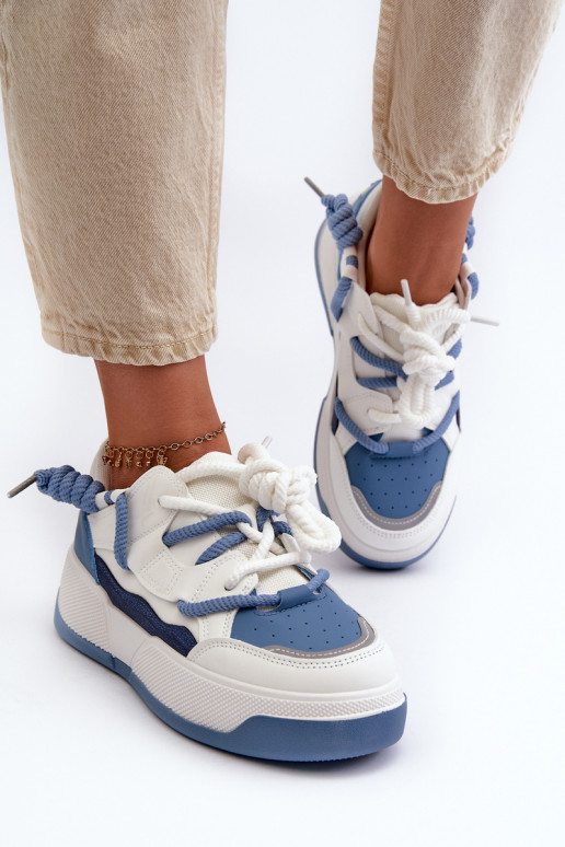 Sneakers modelio batai   su platforma mėlynos spalvos Moariella