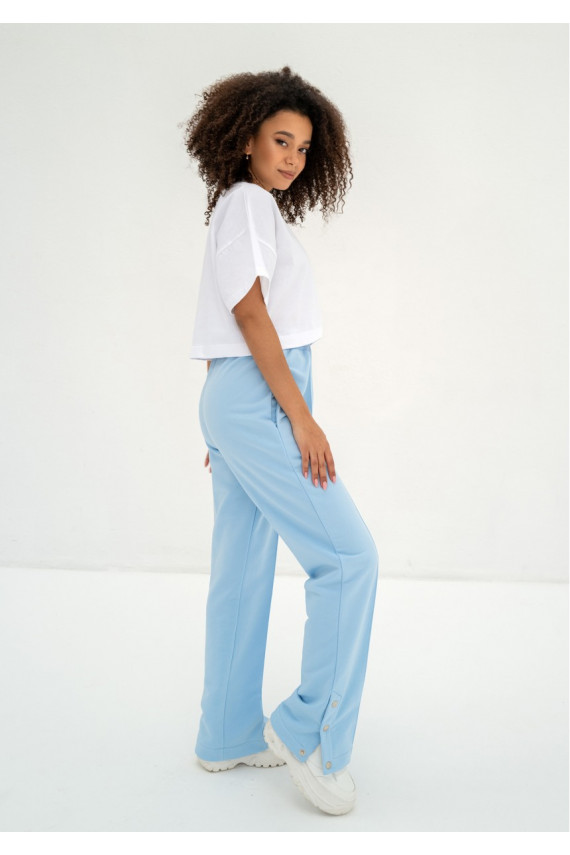 Klubas – vaikiškos mėlynos sportinės kelnės su užsegimu