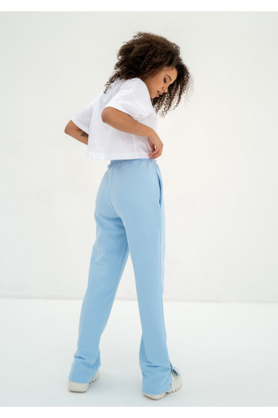 Klubas – vaikiškos mėlynos sportinės kelnės su užsegimu