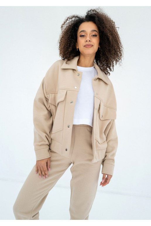 Tribe - smėlio smėlio spalvos krovininis megztinis