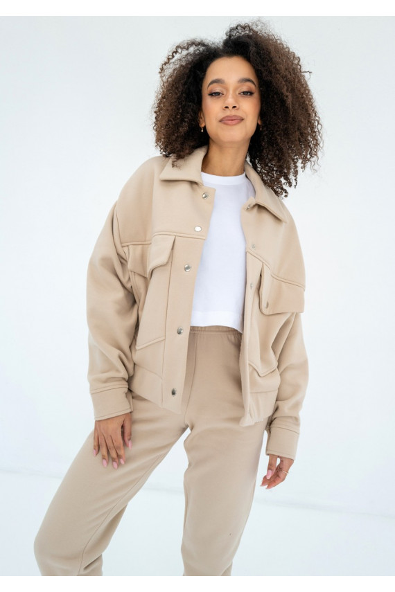 Tribe - smėlio smėlio spalvos krovininis megztinis