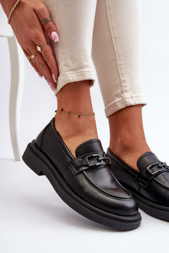   moteriški mokasinai juodos spalvos Keelana