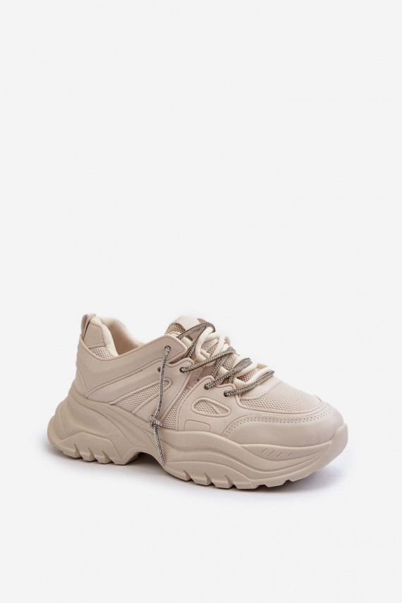Sneakers modelio batai su madingais masyviais padais smėlio spalvos Relissa