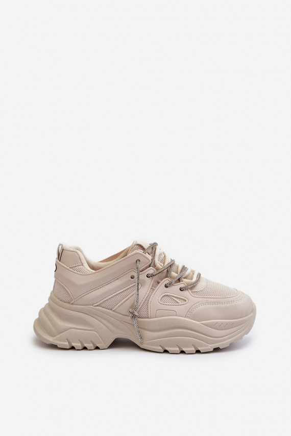 Sneakers modelio batai su madingais masyviais padais smėlio spalvos Relissa