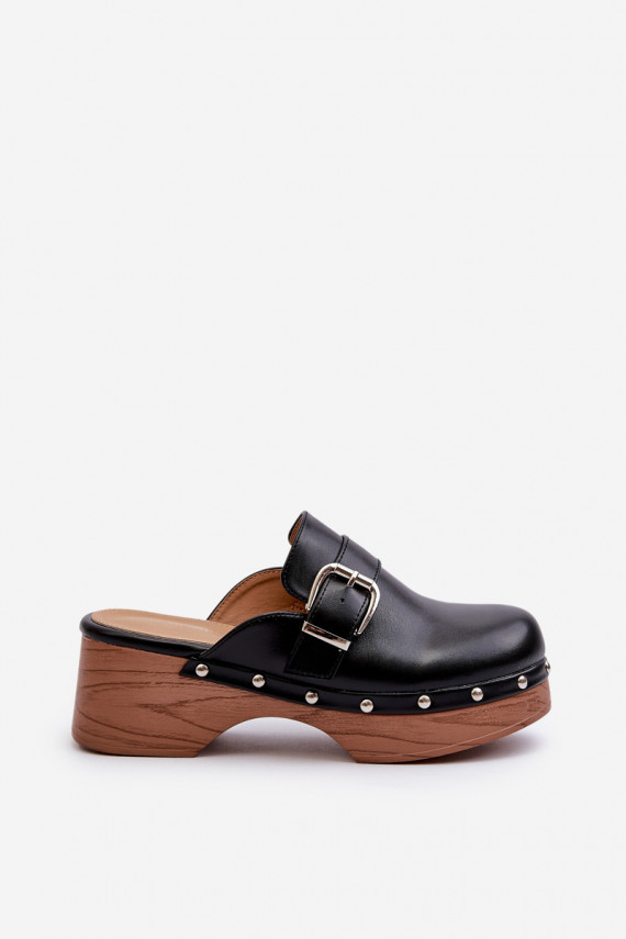   Šlepetės  su sagtimis juodos spalvos Seprilla