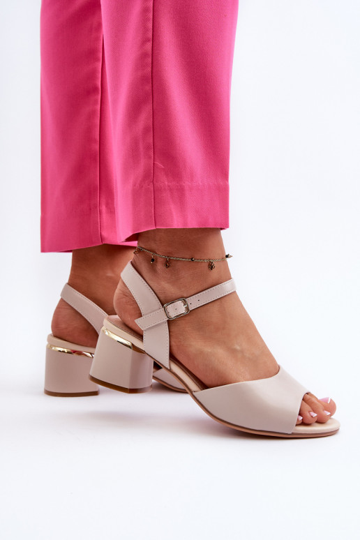 Moteriškos basutės žemu kulniuku Eko   Sergio Leone SK876 pilkos spalvos